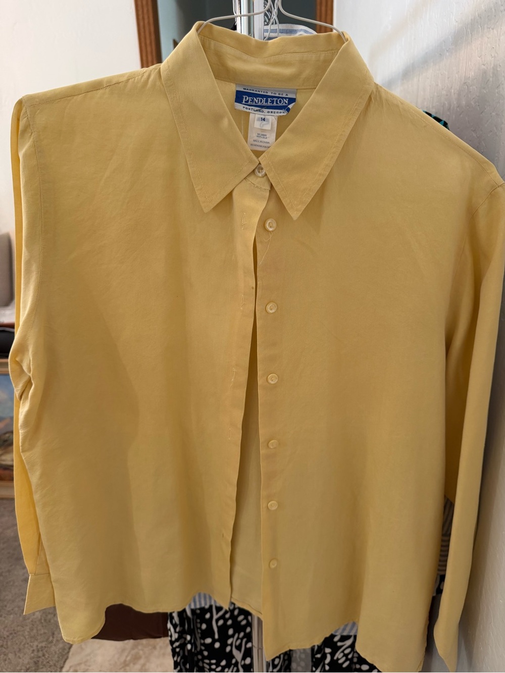 Pendleton Men's Soft Mustard Yellow Button-Front Shirt